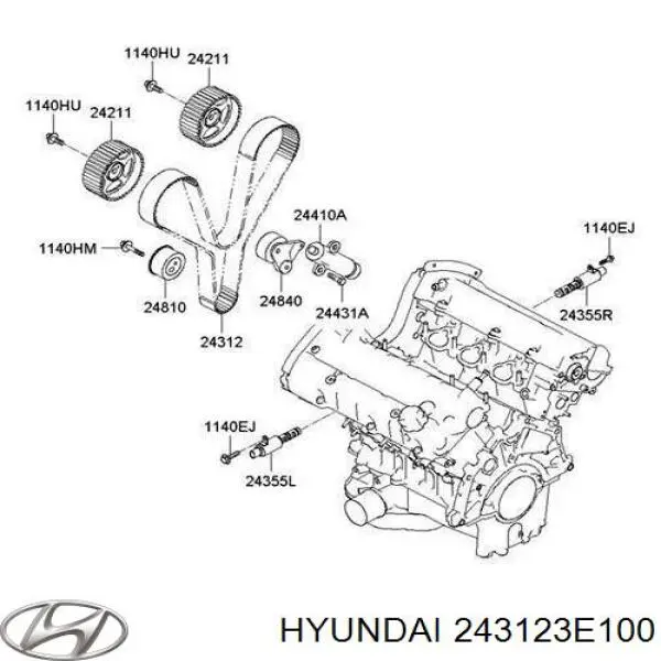 Зубчастий ремінь Hyundai/Kia 243123E100 ціна, від 43.96 USD