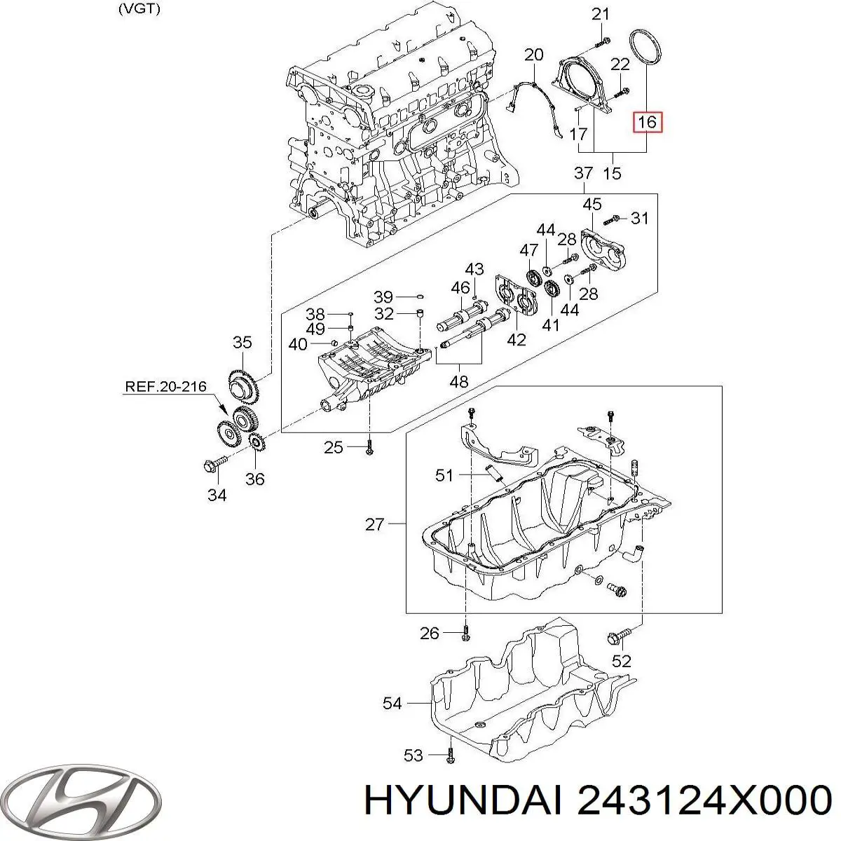 Зубчастий ремінь Hyundai/Kia 243124X000 ціна, від 50.47 USD