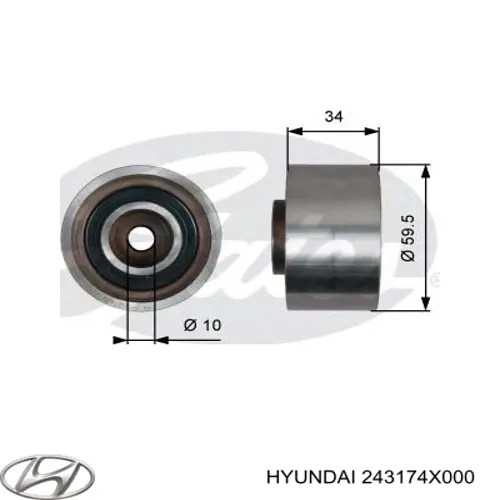 Ролик ременя ГРМ, паразитний Hyundai/Kia 243174X000 ціна, від 15.72 USD