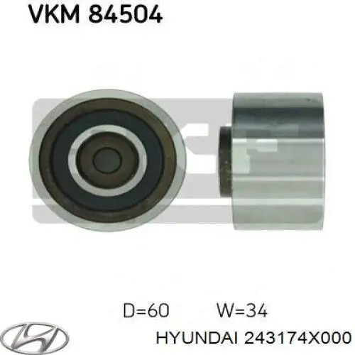 Купити 243174X000 Hyundai/Kia Ролик паразитний ГРМ
