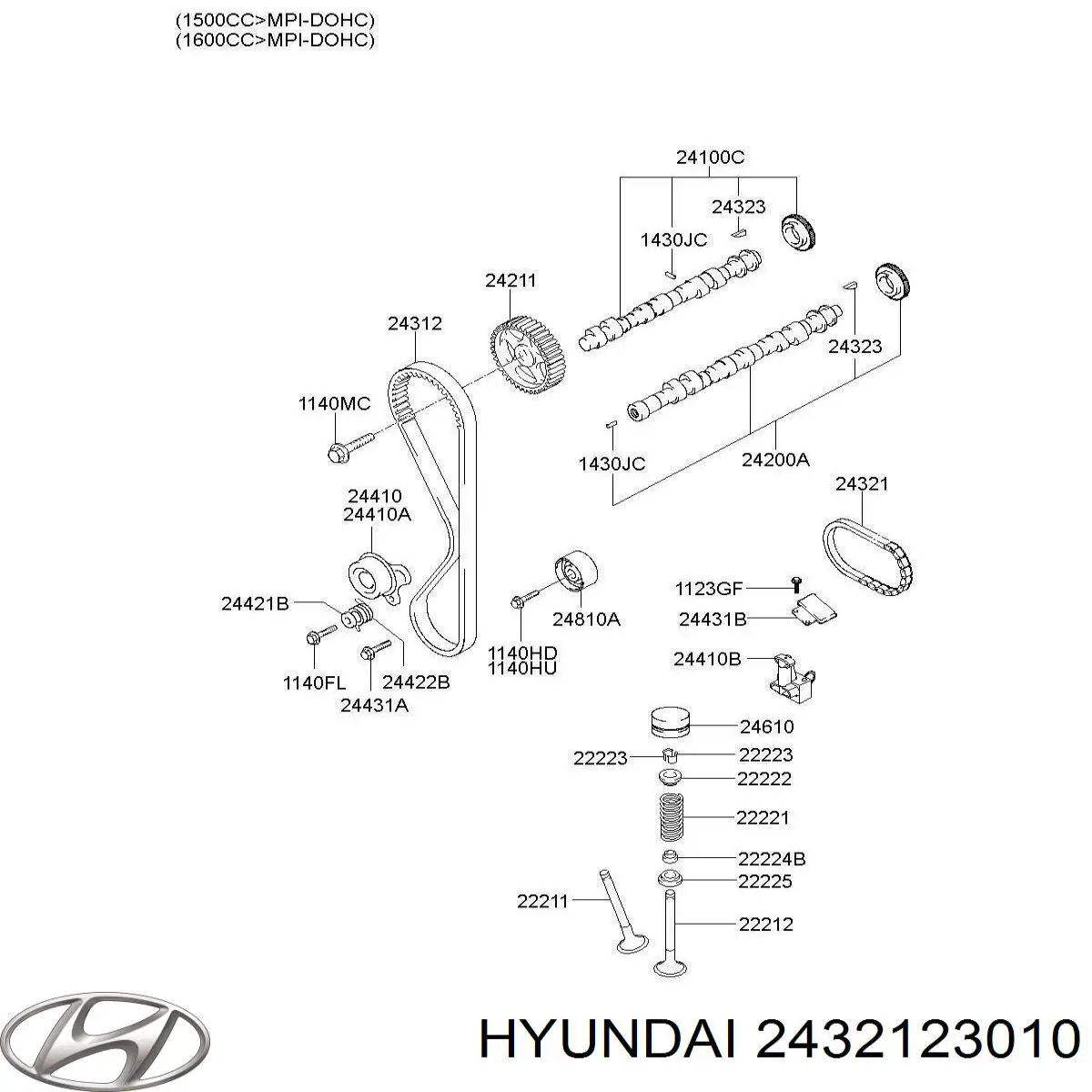 Ланцюг приводу распредвала на Hyundai Trajet  FO