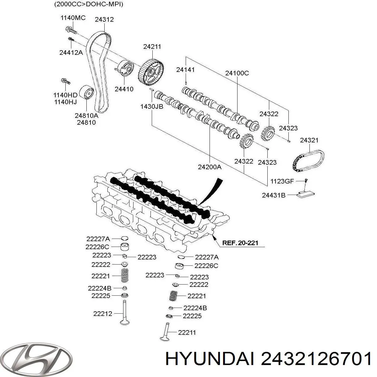 Купити 2432126701 Hyundai/Kia Ланцюг ГРМ, розподілвала