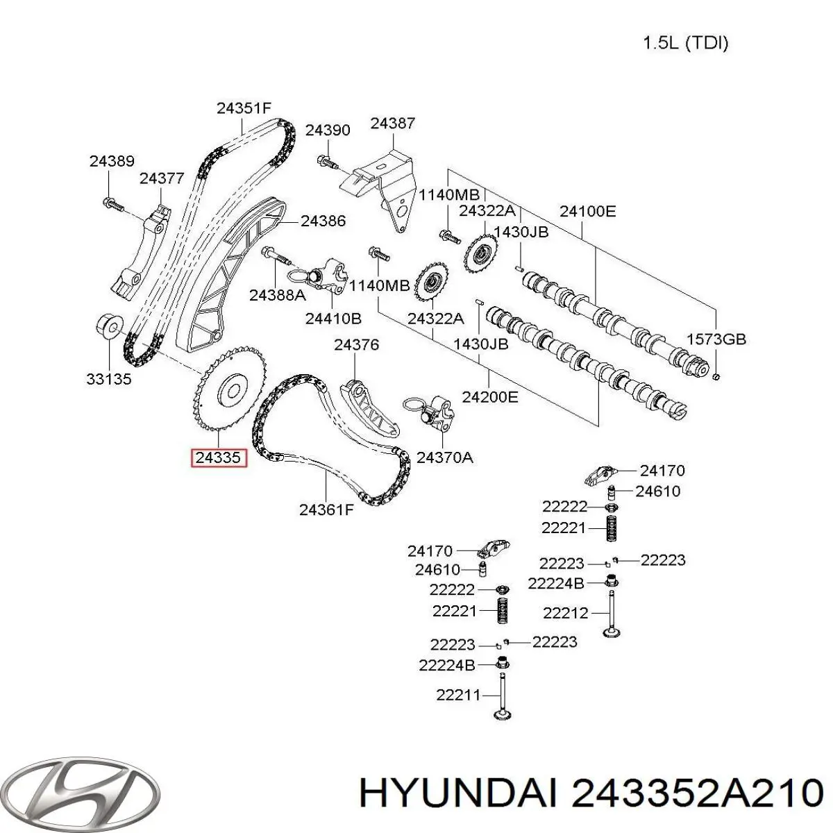 243352A210 Hyundai/Kia шестерня приводу пнвт