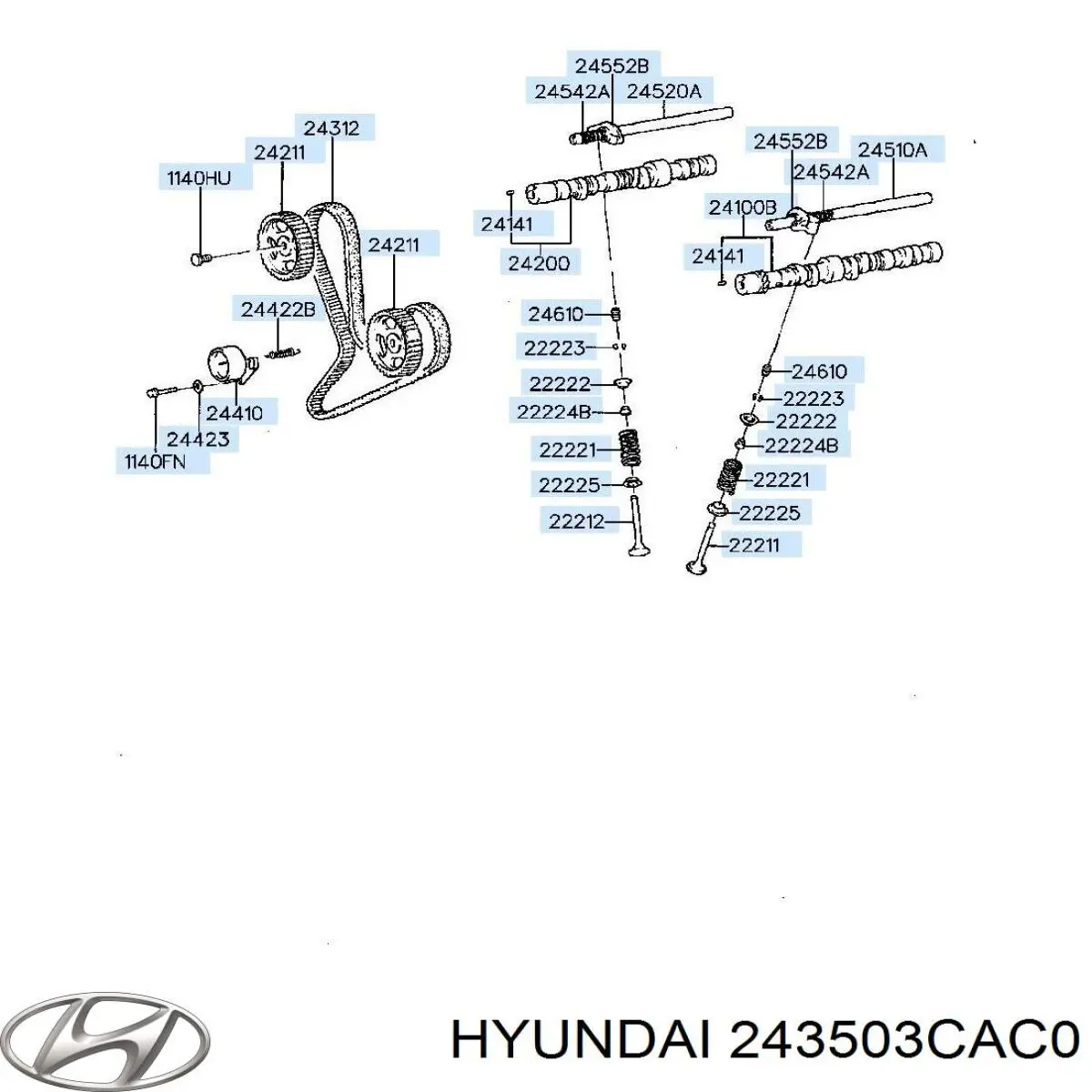 Зірка-шестерня розподільного валу двигуна, впускного Hyundai/Kia 243503CAC0 ціна, від 59.61 USD