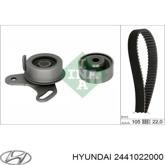 Ролик натяжителя ременя газорозподілу Hyundai/Kia 2441022000 ціна, від 10.51 USD