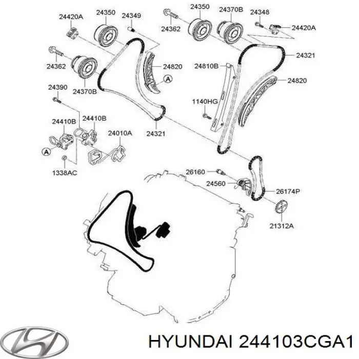 244103CGA1 Hyundai/Kia Натягувач ланцюга ГРМ