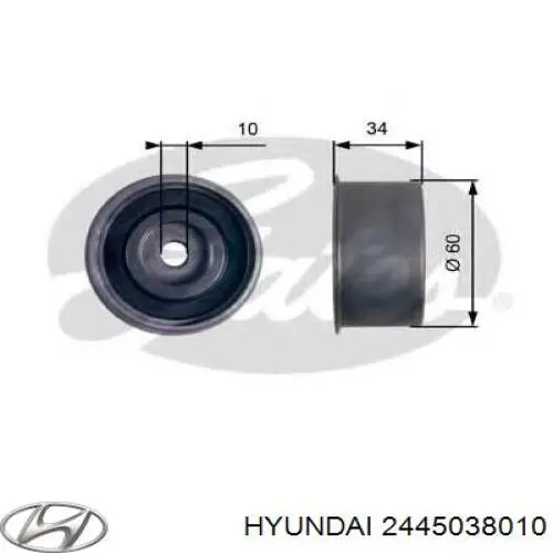 2445038010 Hyundai/Kia ролик натягувача ременя грм