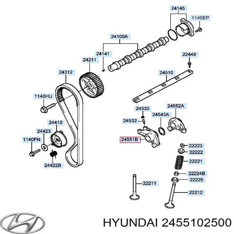 2455102500 Hyundai/Kia Коромисло клапана (рокер), впускний