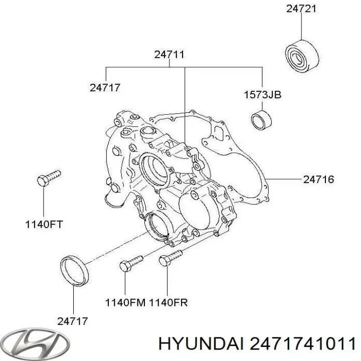 2471741011 Hyundai/Kia Сальник колінчастого валу