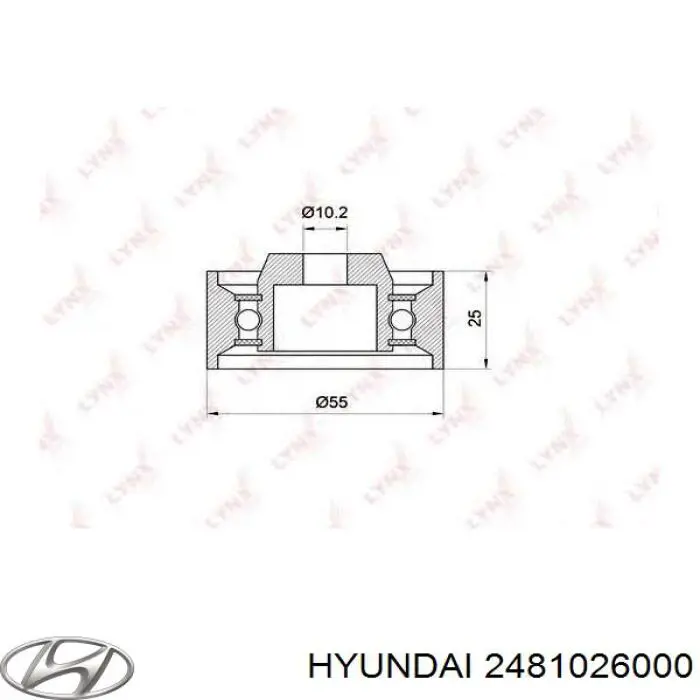 Ролик ременя ГРМ, паразитний 2481026000 Hyundai/Kia