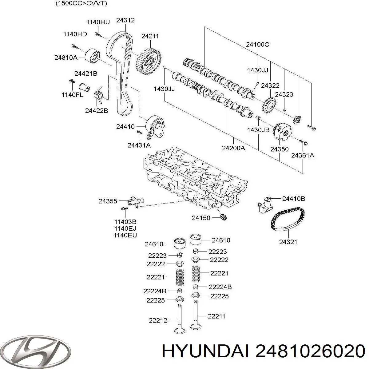 Ролик ременя ГРМ, паразитний Hyundai/Kia 2481026020