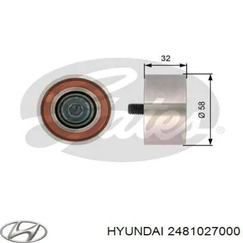 Ролик паразитний ГРМ 2481027000 Hyundai/Kia