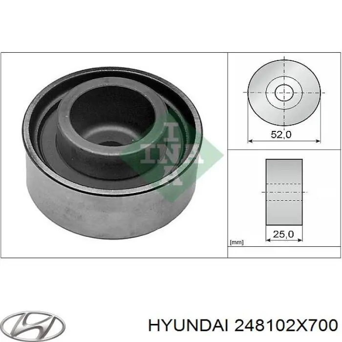 Ролик ременя ГРМ, паразитний Hyundai/Kia 248102X700 ціна, від 7.37 USD