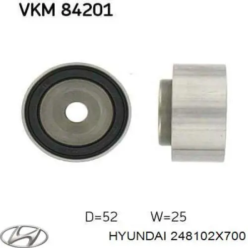 Ролик ременя ГРМ, паразитний Hyundai/Kia 248102X700