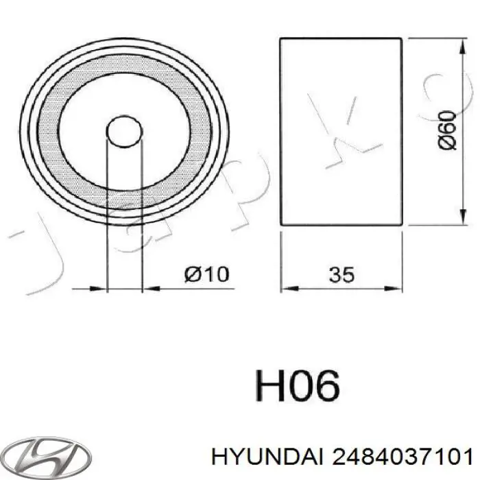 Натягувач ременя ГРМ 2484037110 Hyundai/Kia