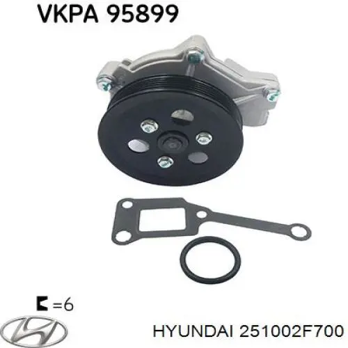 Купити 251002F700 Hyundai/Kia Насос охолоджуючої рідини