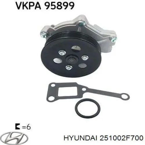 Помпа охолодження Hyundai/Kia 251002F700 ціна, від 19.47 USD