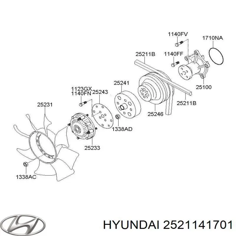 Клиновий ремінь Hyundai/Kia 2521141711 ціна, від 1.72 USD