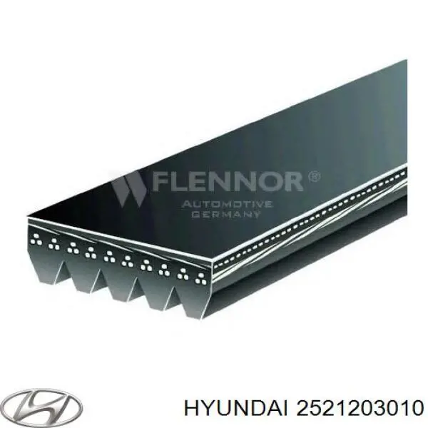 Клиновий ремінь Hyundai/Kia 2521203010 ціна, від 10.83 USD