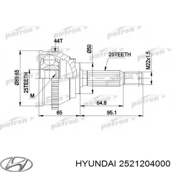 Купити 2521204000 Hyundai/Kia Ремінь генератора