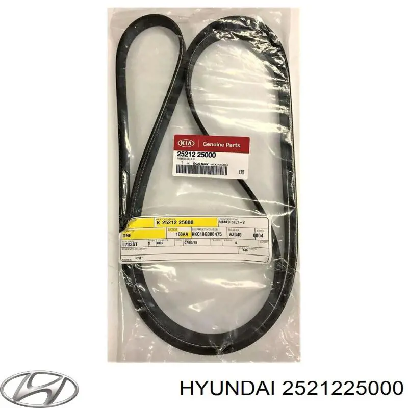 Ремінь приводний, агрегатів 2521225000 Hyundai/Kia