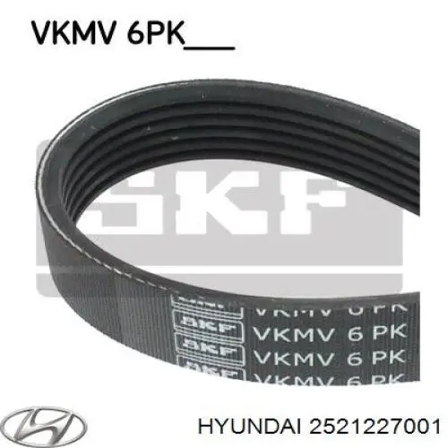 Ремінь генератора 2521227001 Hyundai/Kia