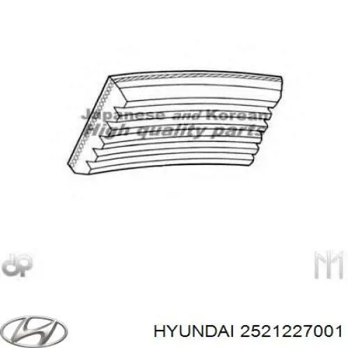 Ремінь приводний, агрегатів 2521227001 Hyundai/Kia