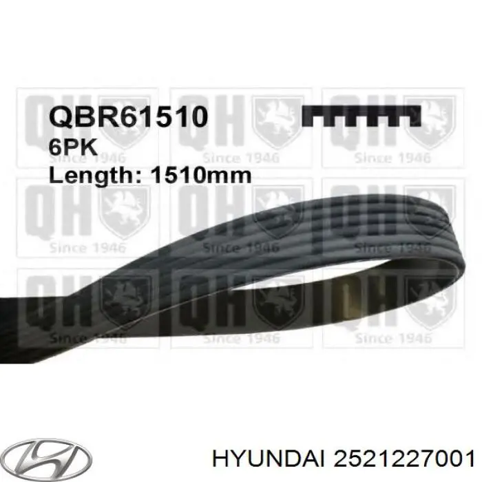 Клиновий ремінь Hyundai/Kia 2521227001 ціна, від 13.11 USD