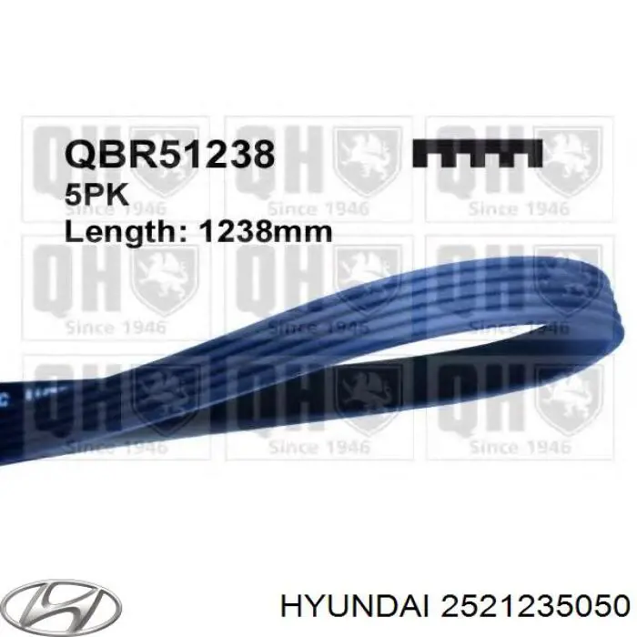Клиновий ремінь Hyundai/Kia 2521235050 ціна, від 8.09 USD