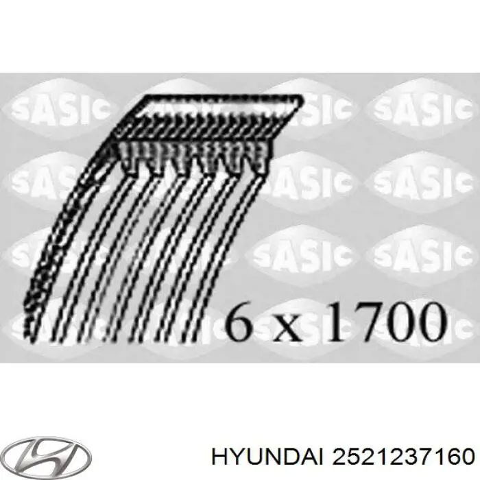 2521237160 Hyundai/Kia ремінь приводний, агрегатів