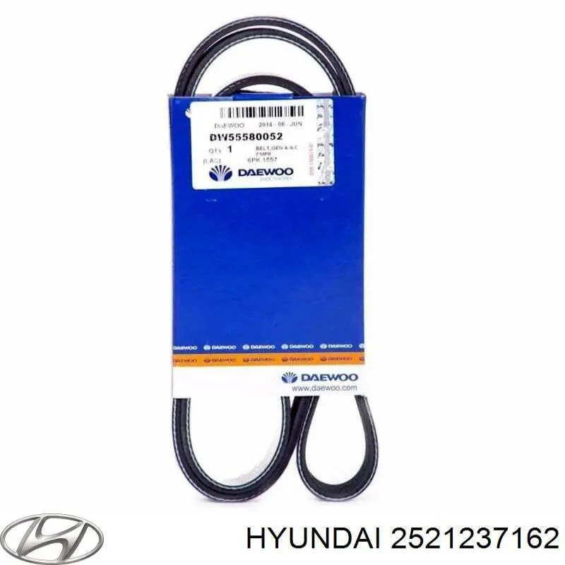 Ремінь генератора 2521237162 Hyundai/Kia