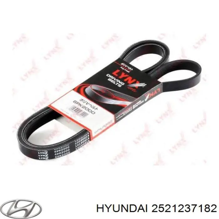 2521237182 Hyundai/Kia ремінь приводний, агрегатів