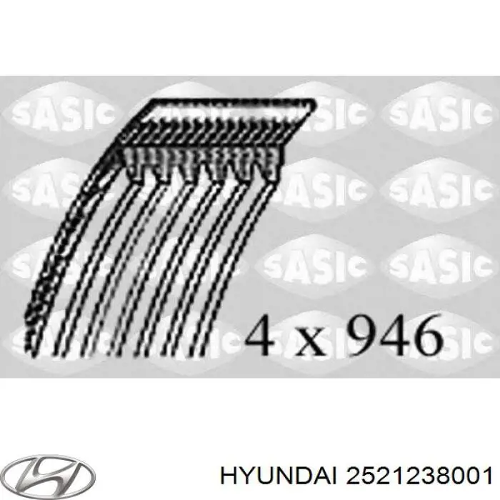 Ремінь генератора 2521238001 Hyundai/Kia