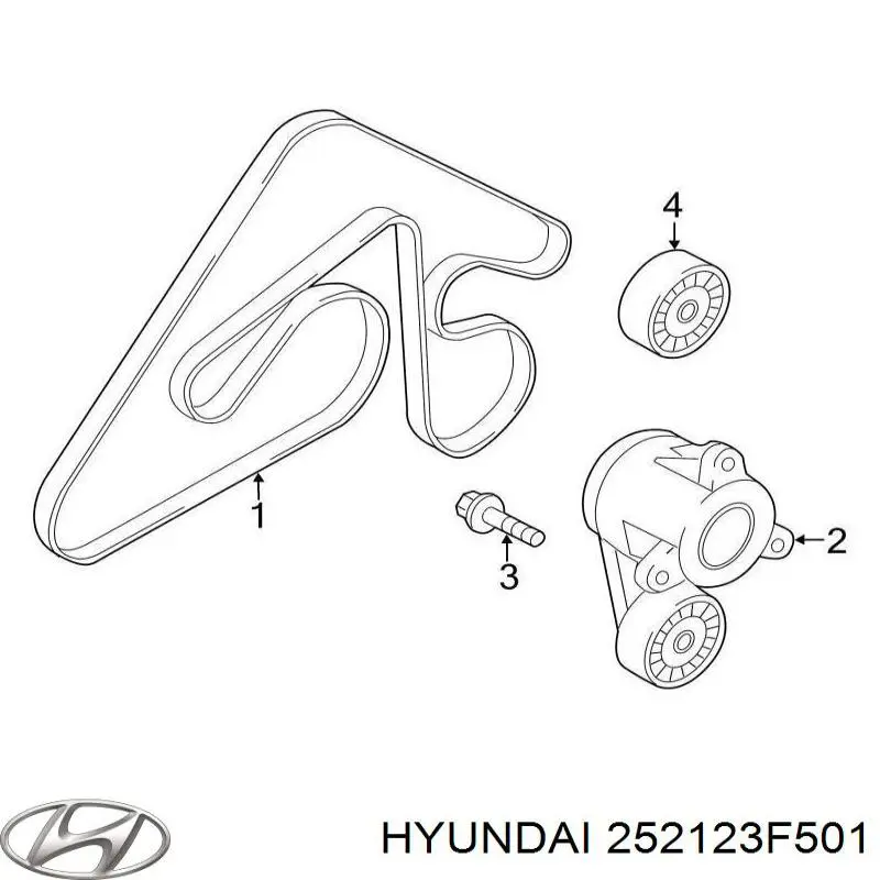 Ремінь генератора 252123F501 Hyundai/Kia