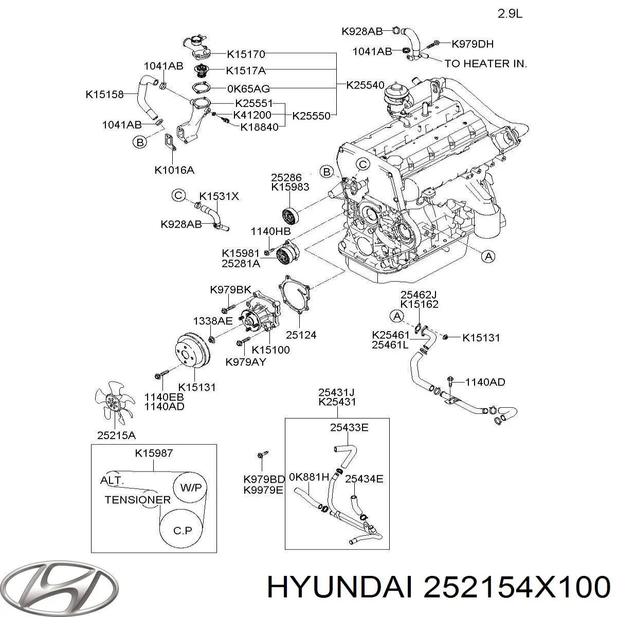 Купити 252154X100 Hyundai/Kia Вентилятор/крильчатка радіатора охолодження