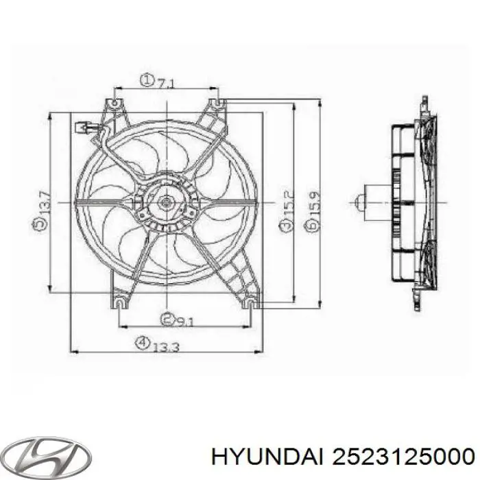 Купити 2523125000 Hyundai/Kia Вентилятор/крильчатка радіатора охолодження