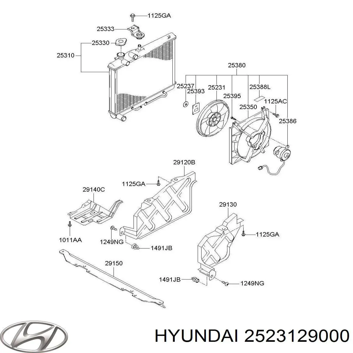 Купити 2523129000 Hyundai/Kia Вентилятор/крильчатка радіатора охолодження