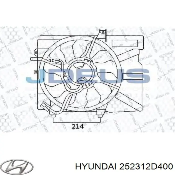 Вентилятор/крильчатка радіатора охолодження Hyundai/Kia 252312D400 ціна, від 18.85 USD