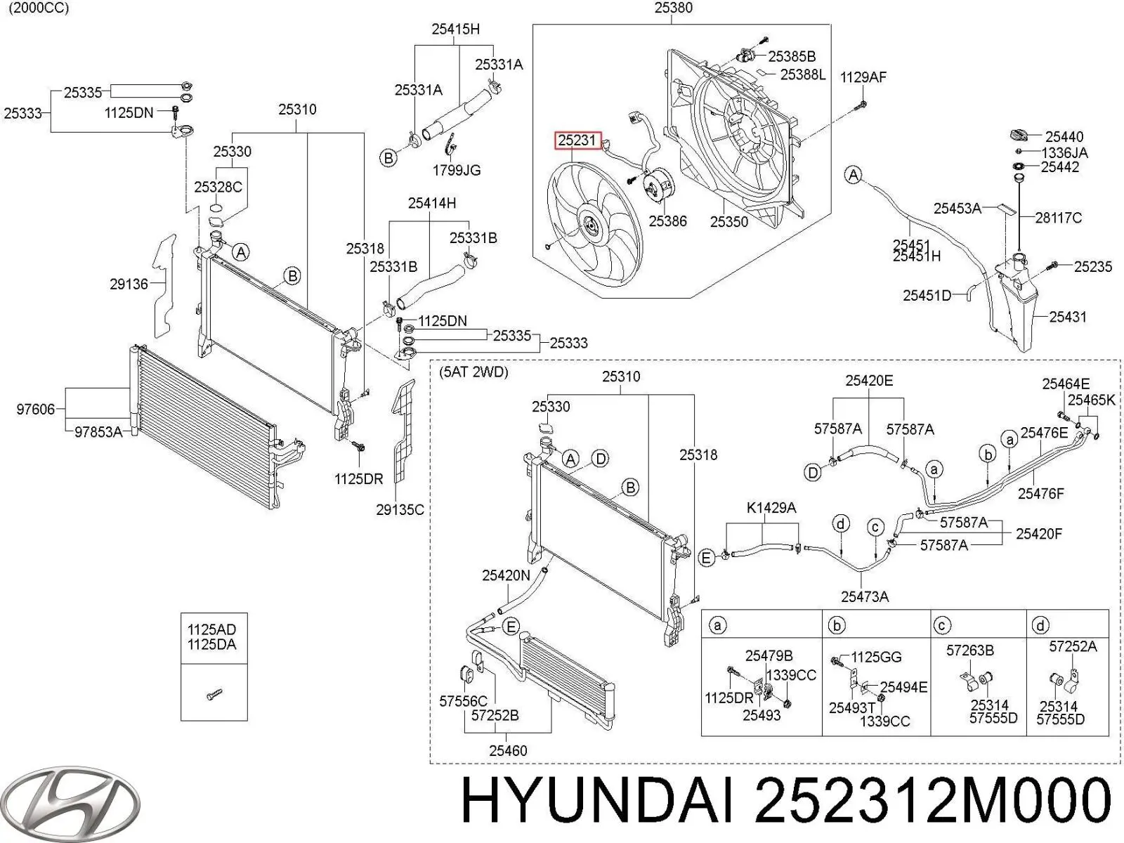Вентилятор/крильчатка радіатора охолодження Hyundai/Kia 252312M000 ціна, від 38.95 USD