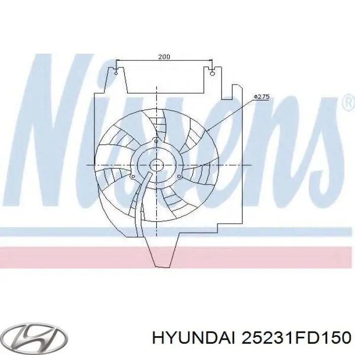 25231FD150 Hyundai/Kia вентилятор/крильчатка радіатора охолодження