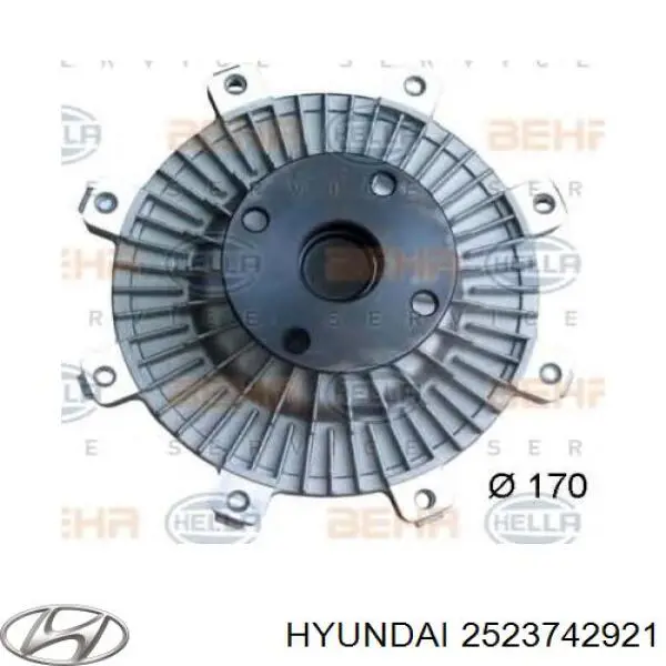 2523742921 Hyundai/Kia вискомуфта, вязкостная муфта вентилятора охолодження