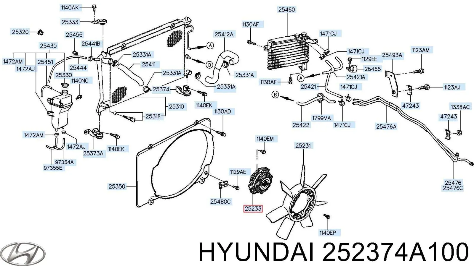 Муфта вентилятора охолодження Hyundai/Kia 252374A100