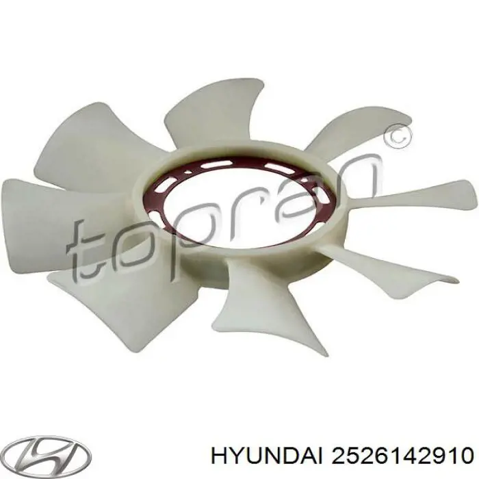 2526142910 Hyundai/Kia вентилятор/крильчатка радіатора охолодження