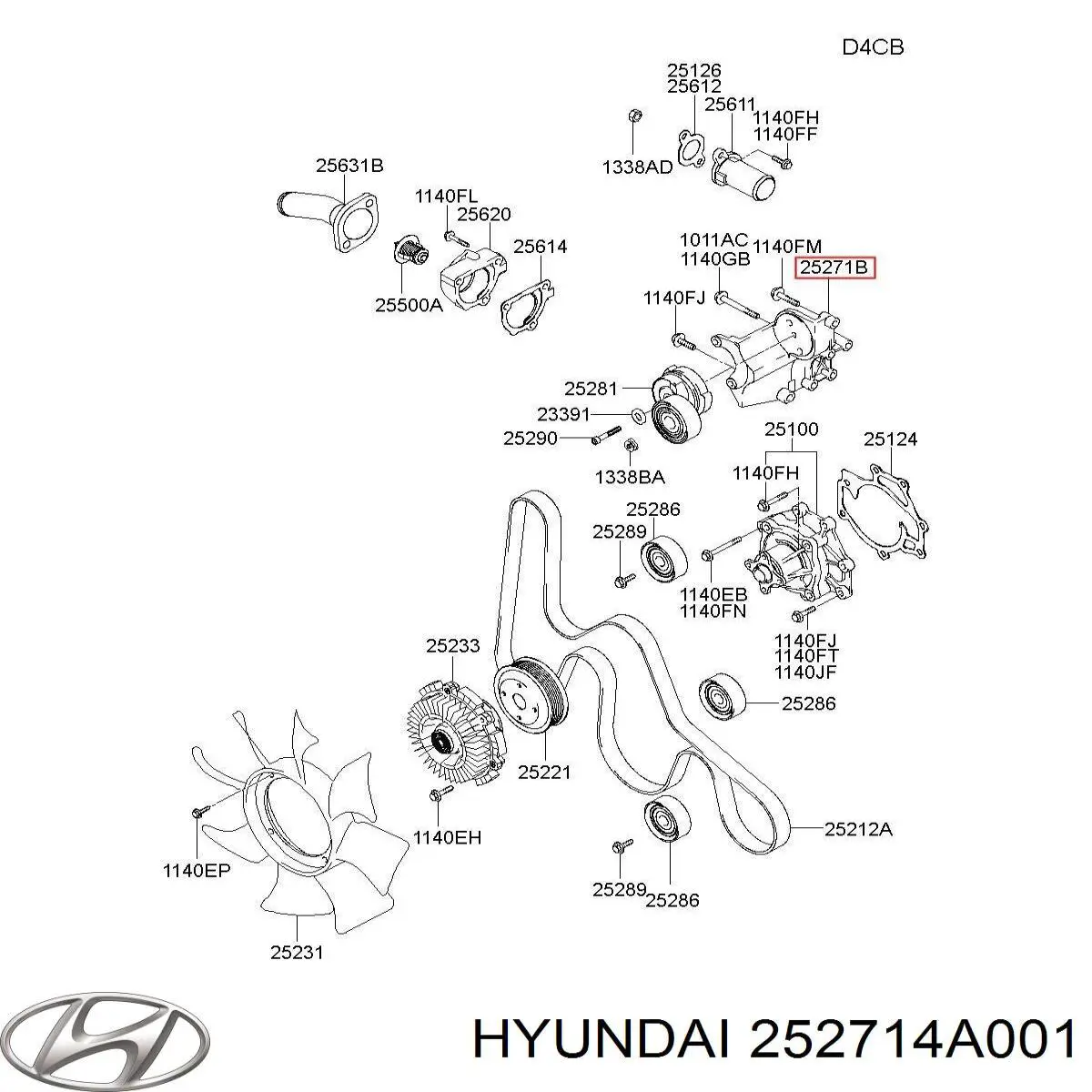 Купити 252714A001 Hyundai/Kia Кронштейн насоса ГПК
