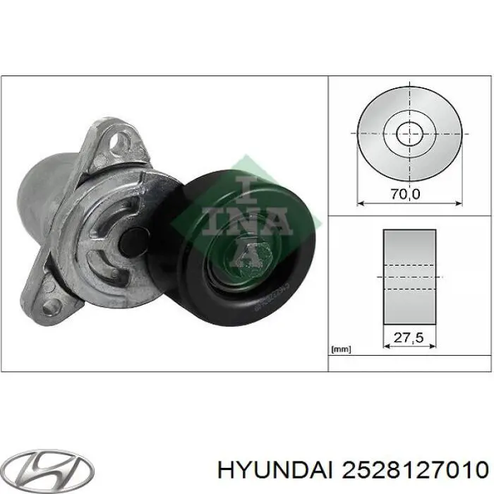 Натягувач приводного ременя Hyundai/Kia 2528127010 ціна, від 13.97 USD