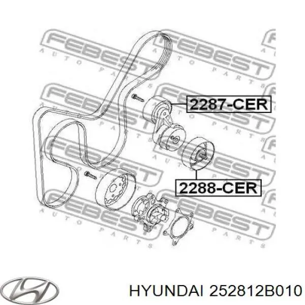 Натягувач приводного ременя Hyundai/Kia 252812B010 ціна, від 34.77 USD