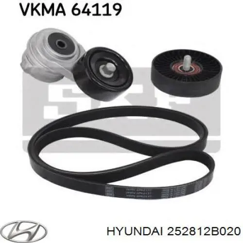 Натягувач приводного ременя Hyundai/Kia 252812B020 ціна, від 31.70 USD