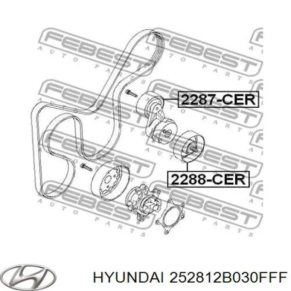 Натягувач приводного ременя Hyundai/Kia 252812B030FFF ціна, від 50.02 USD