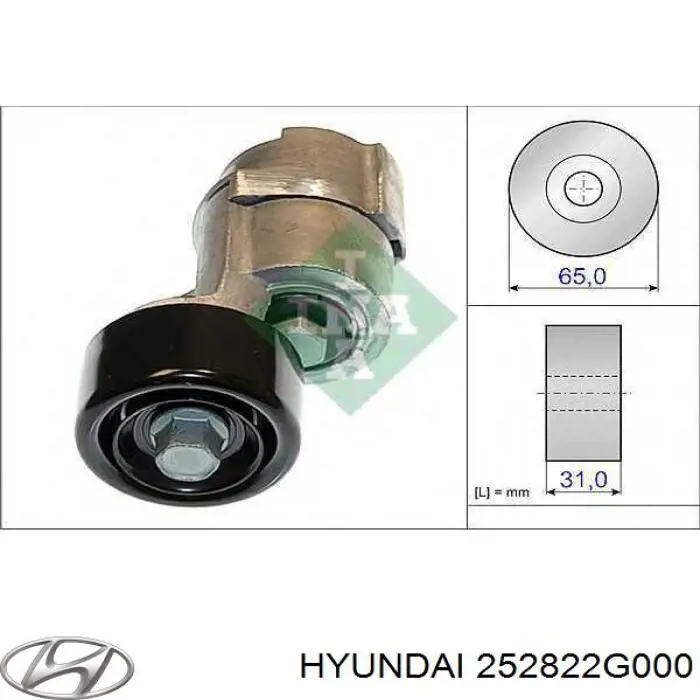252822G000 Hyundai/Kia ролик натягувача приводного ременя