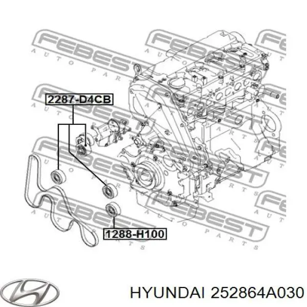 Натяжний ролик Hyundai/Kia 252864A030 ціна, від 15.28 USD